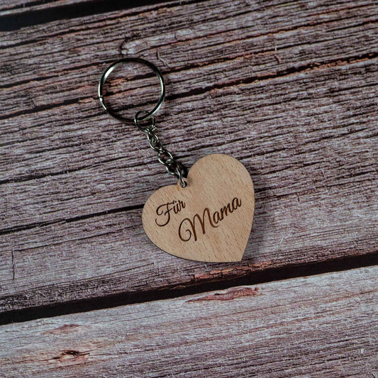 Personalisierter Holz Schlüsselanhänger mit Gravur | Kleine Geschenkidee & Dankeschön für Lehrerin, Erzieherin & Mama | Individuelles Mitbringsel aus Echtholz | Handmade in Germany