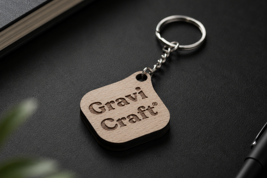 NFC wooden business keychain with logo | Digital business card for iPhone & Android | Personalized NFC tag