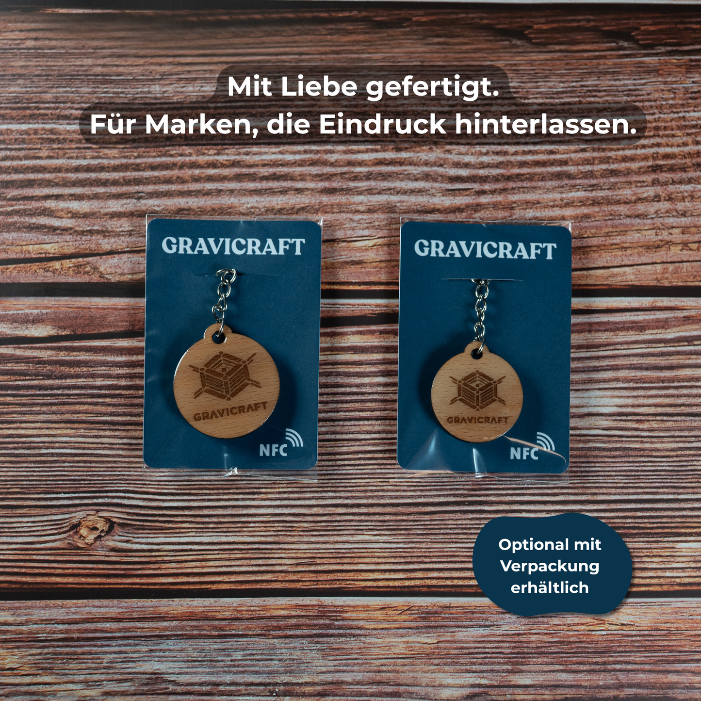 Personalisierter Holz Schlüsselanhänger mit Gravur & NFC-Chip – Digitale Visitenkarte mit QR-Code | Handmade Geschenk