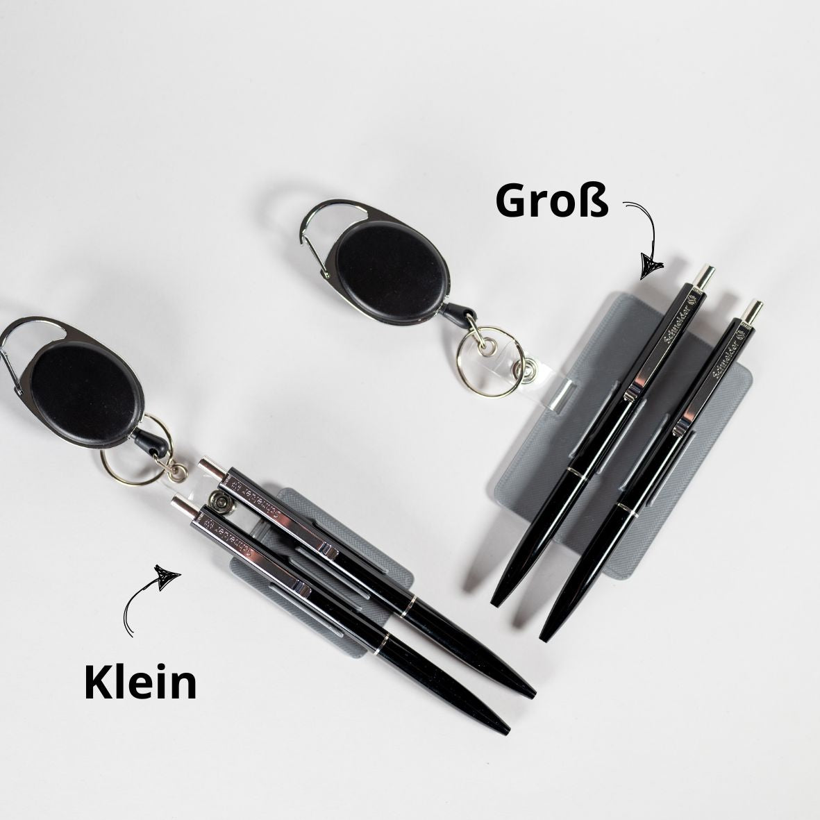 🖊️ Practical pen holder with key ring &amp; Schneider pen | Extendable holder | In 6 colors &amp; 2 sizes | Office, teacher &amp; craftsman