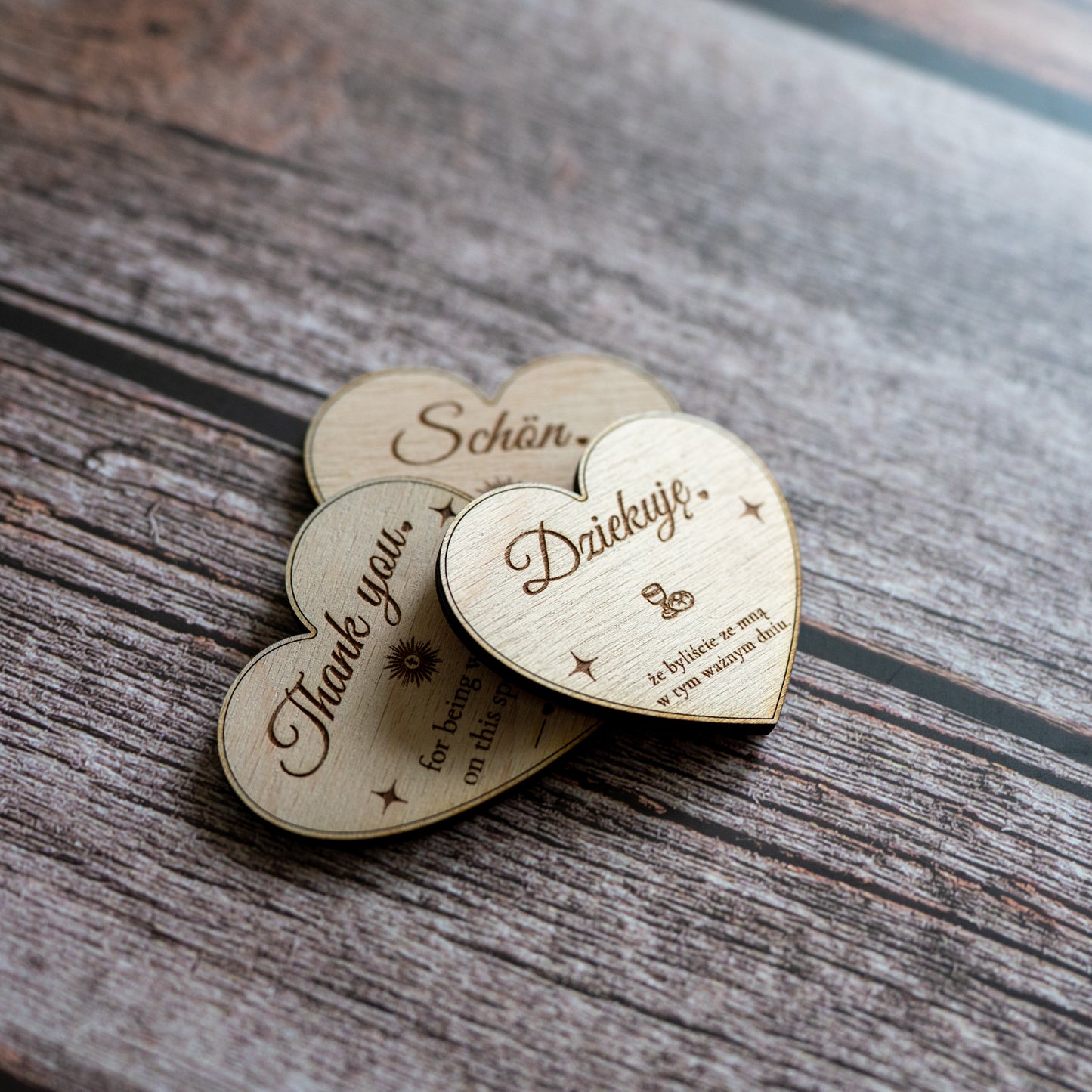 💝 Personalized wooden magnet with engraving – guest gift for communion, baptism or confirmation | Heart, circle, rectangle, butterfly | Thank you gift
