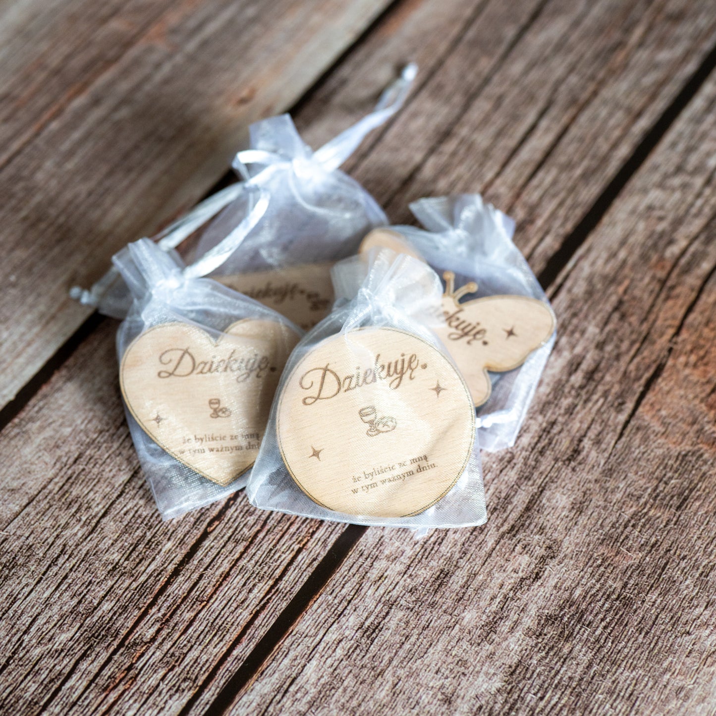 💝 Personalized wooden magnet with engraving – guest gift for communion, baptism or confirmation | Heart, circle, rectangle, butterfly | Thank you gift