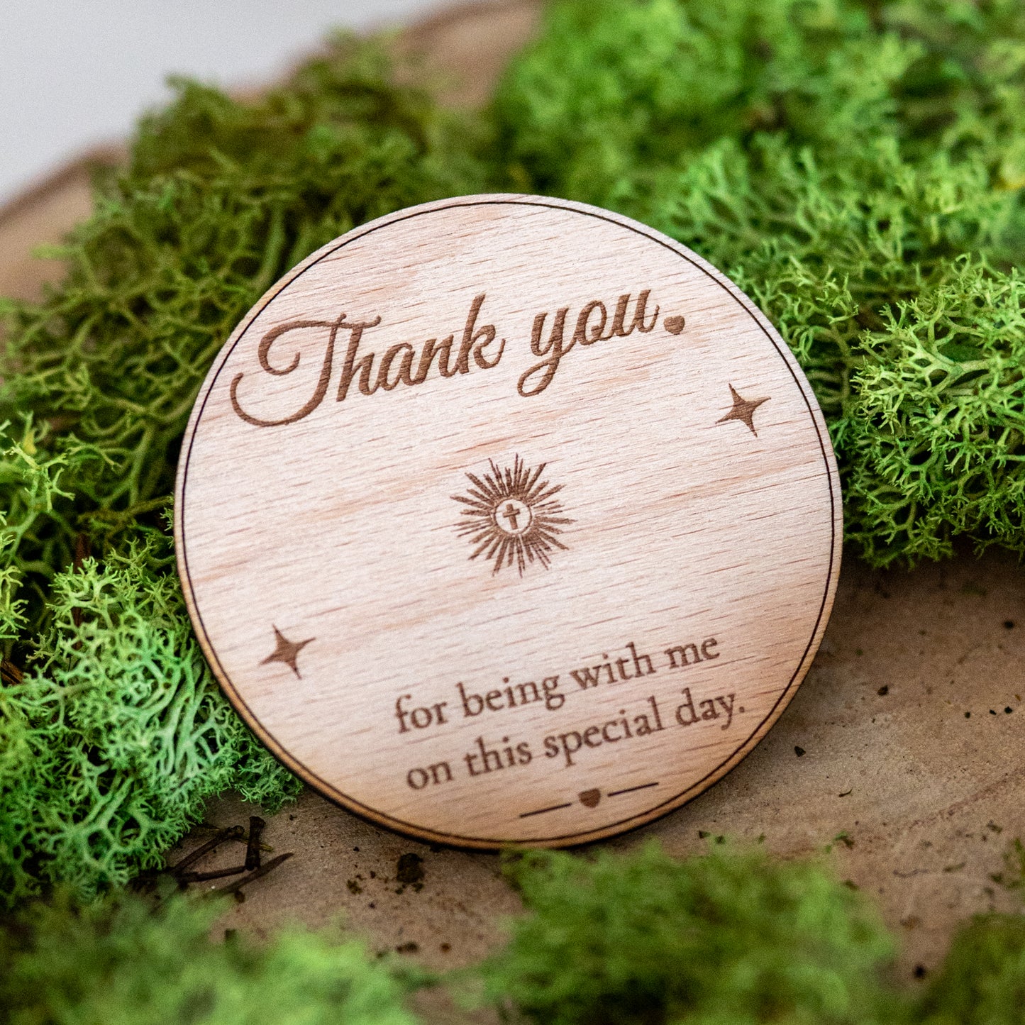 💝 Personalized wooden magnet with engraving – guest gift for communion, baptism or confirmation | Heart, circle, rectangle, butterfly | Thank you gift