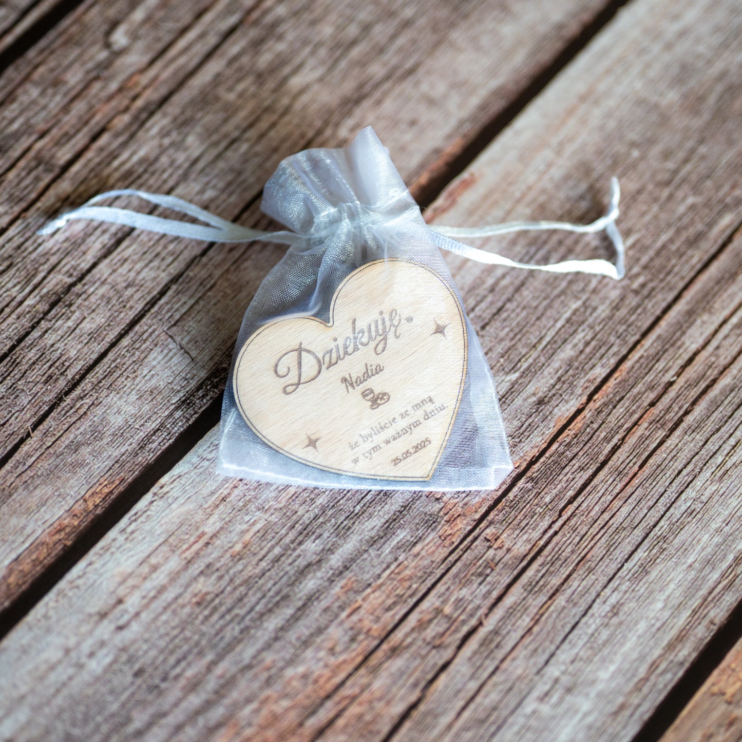 💝 Personalized wooden magnet with engraving – guest gift for communion, baptism or confirmation | Heart, circle, rectangle, butterfly | Thank you gift