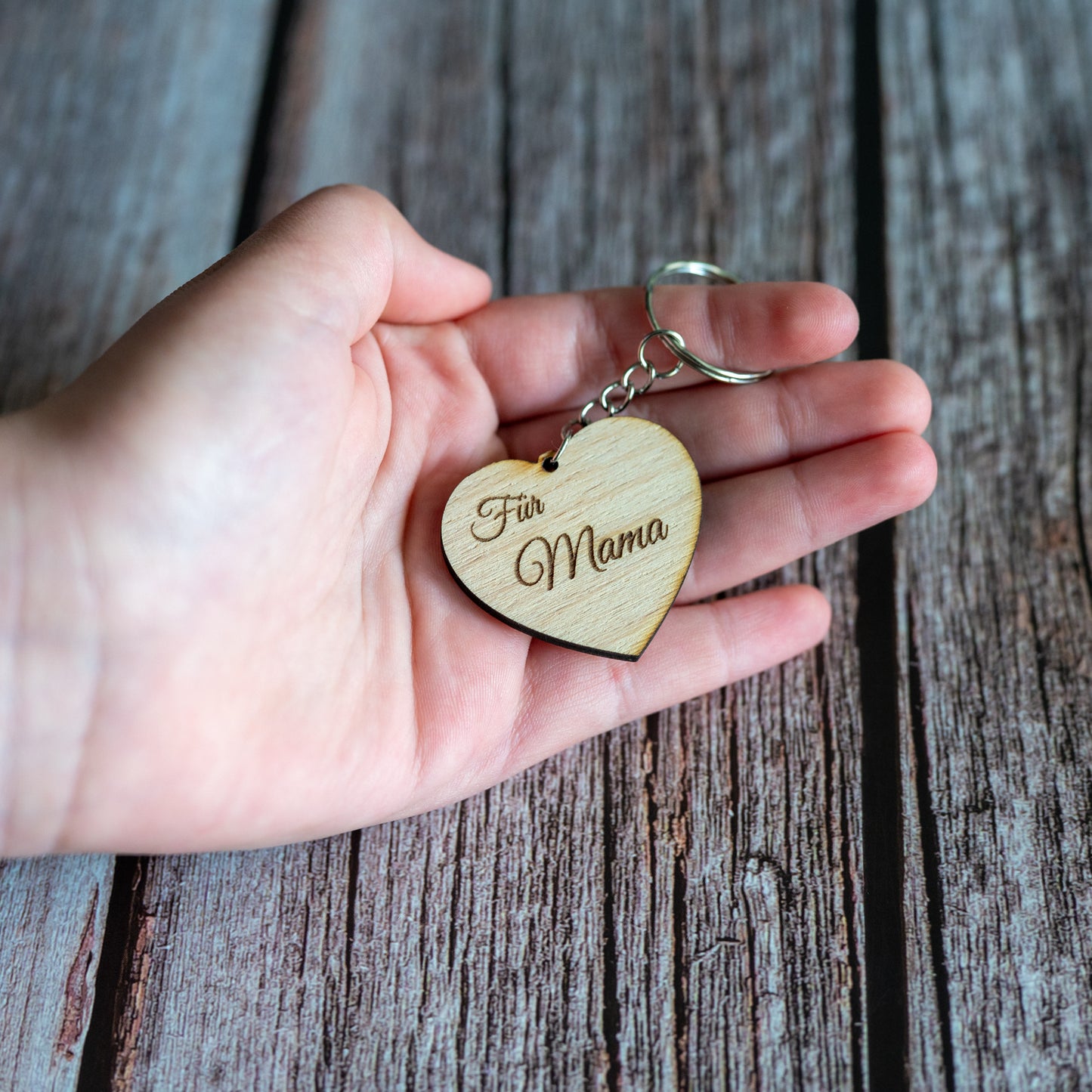🔑 Personalisierter Holz Schlüsselanhänger mit Gravur – Geschenk für Mama, Lehrerin, Freundin, Oma | Dankeschön & Mitbringsel