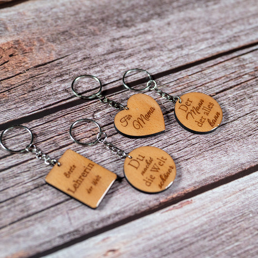 🌿 Holz Schlüsselanhänger mit Gravur & Epoxidharz – Personalisiertes Geschenk für Mama, Lehrerin, Freundin, Oma | Handgemacht & Glänzend