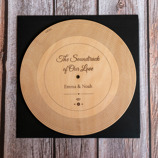 Personalisierte Holz-Schallplatte mit NFC – Love Collection | Individuelles Geschenk mit Musik
