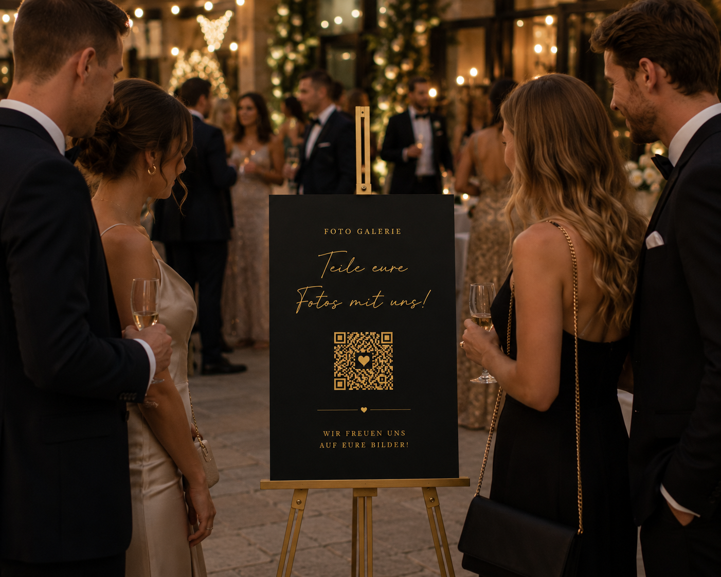 QR Code Hochzeitsschild personalisiert – Foto Galerie für eure Hochzeit