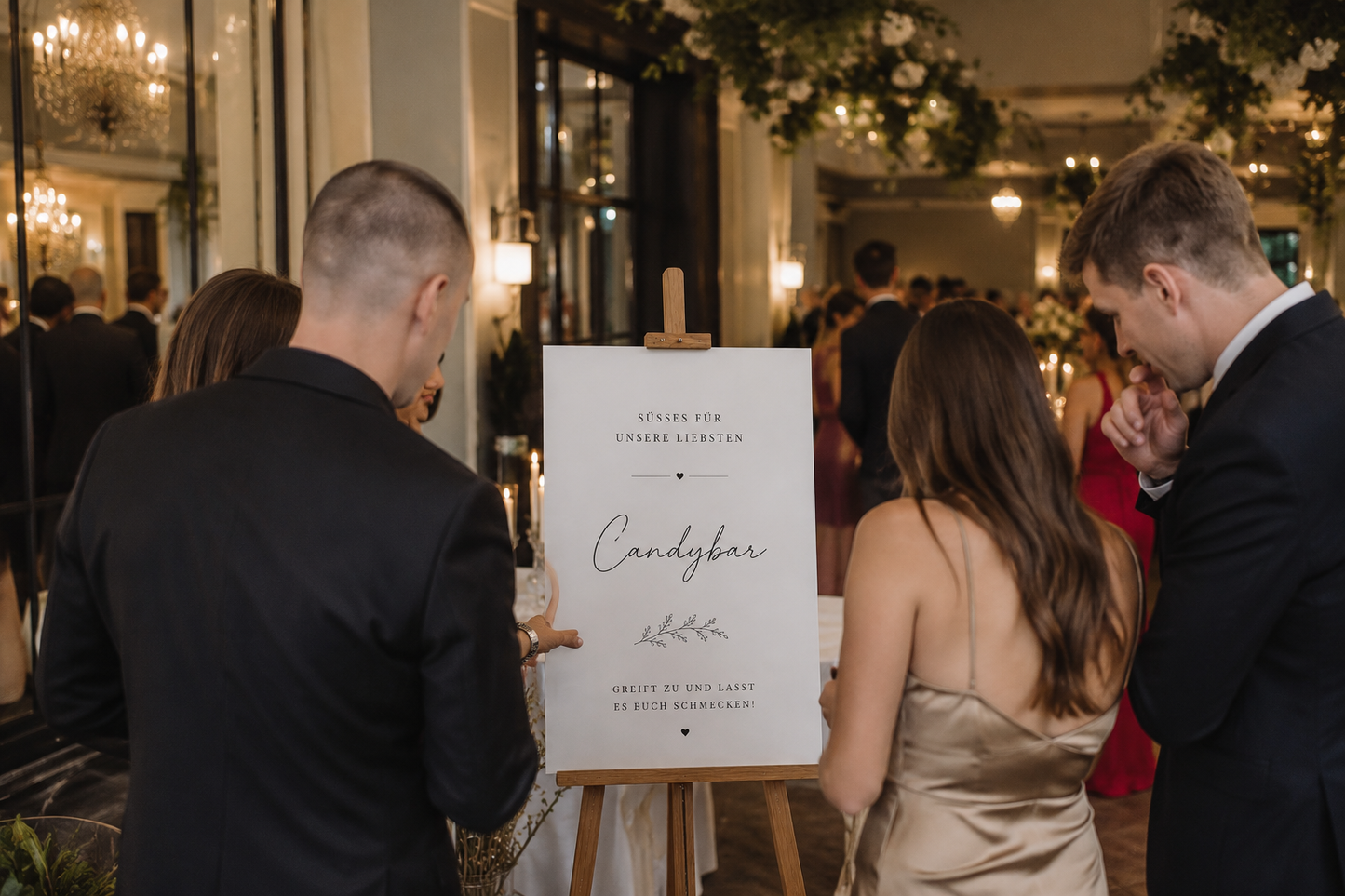 Candy Bar Schild Hochzeit Personalisiert – Wedding Sign Modern Schwarz Weiß | Sweet Table Deko