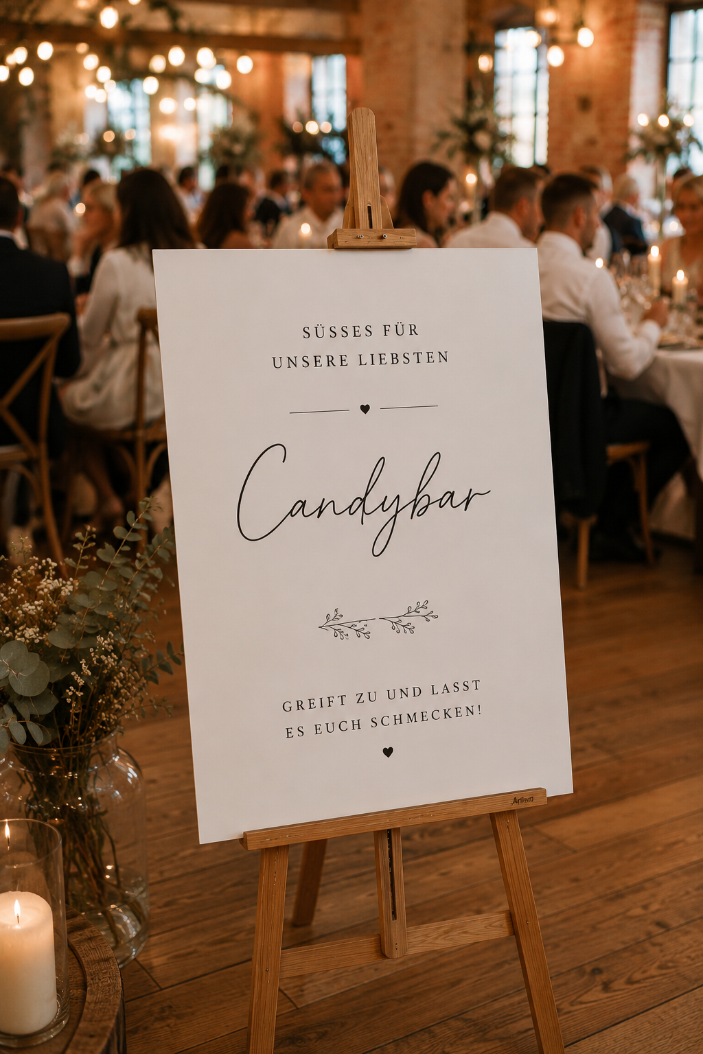 Candy Bar Schild Hochzeit Personalisiert – Wedding Sign Modern Schwarz Weiß | Sweet Table Deko